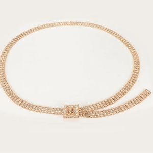 Rhinestone Gold waist belt